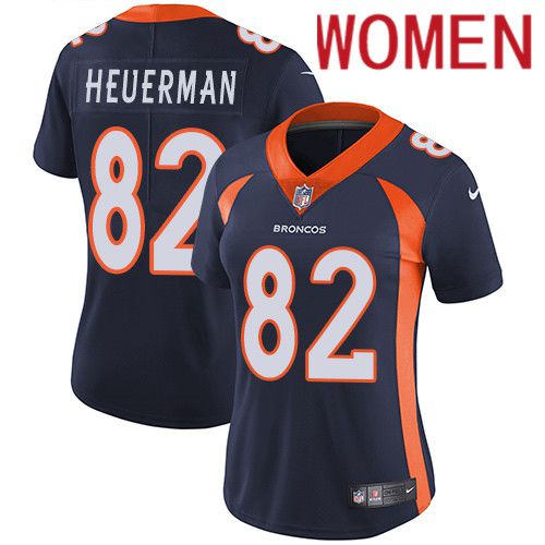 Women Denver Broncos 82 Jeff Heuerman Navy Blue Nike Vapor Limited NFL Jersey